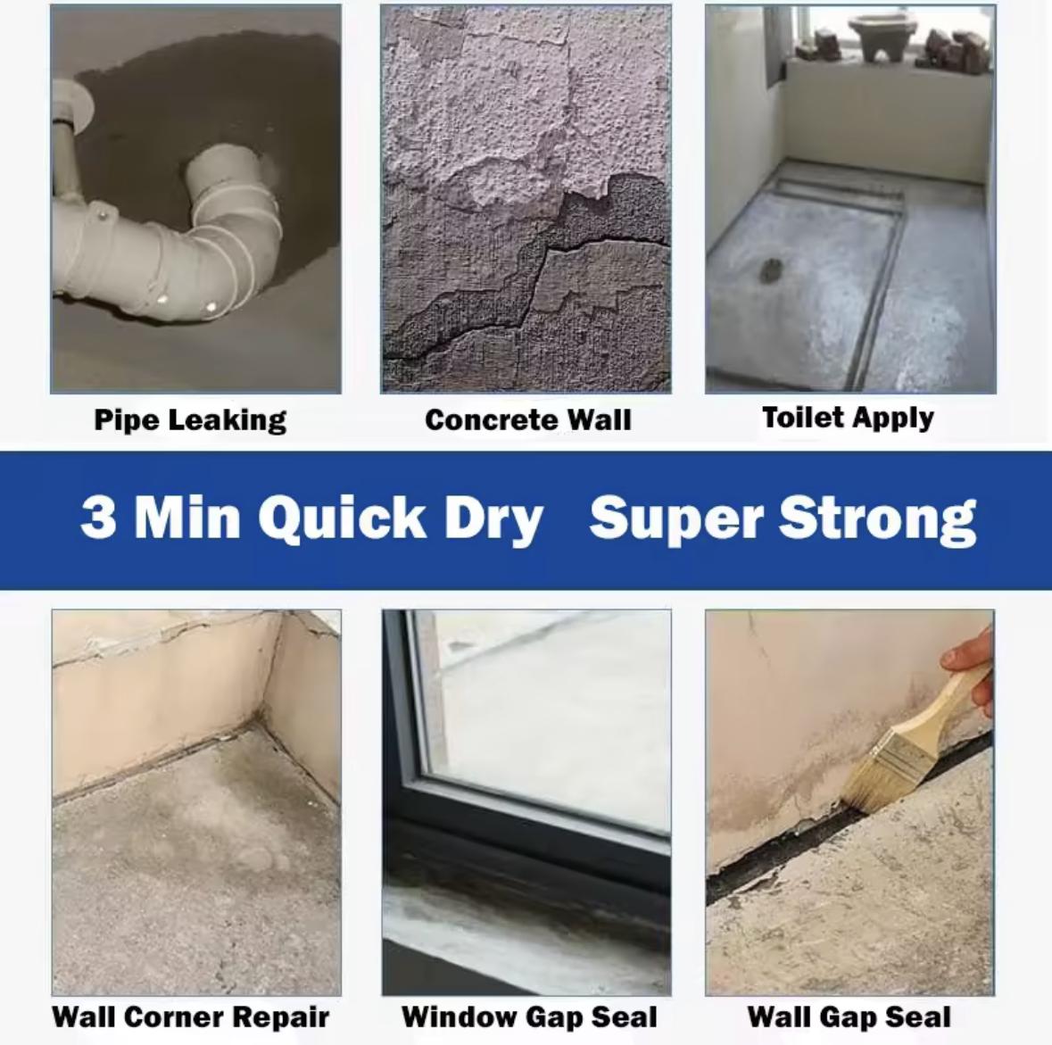 3 Minute Quick Drying Cement Waterproof Leak Repair Tool Quick House Repair Hardware Micro Cement