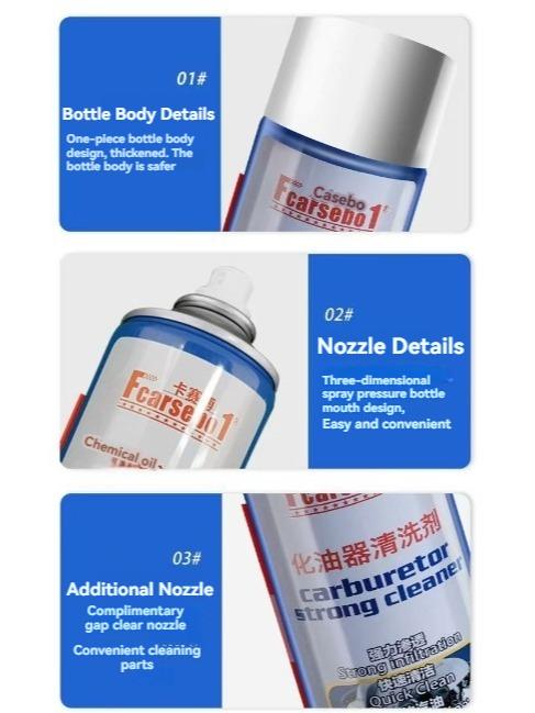 Non-Disassembly Carburetor Cleaning Agent - 450ml Oil Cleaning Spray for Automotive & Motorcycle Parts