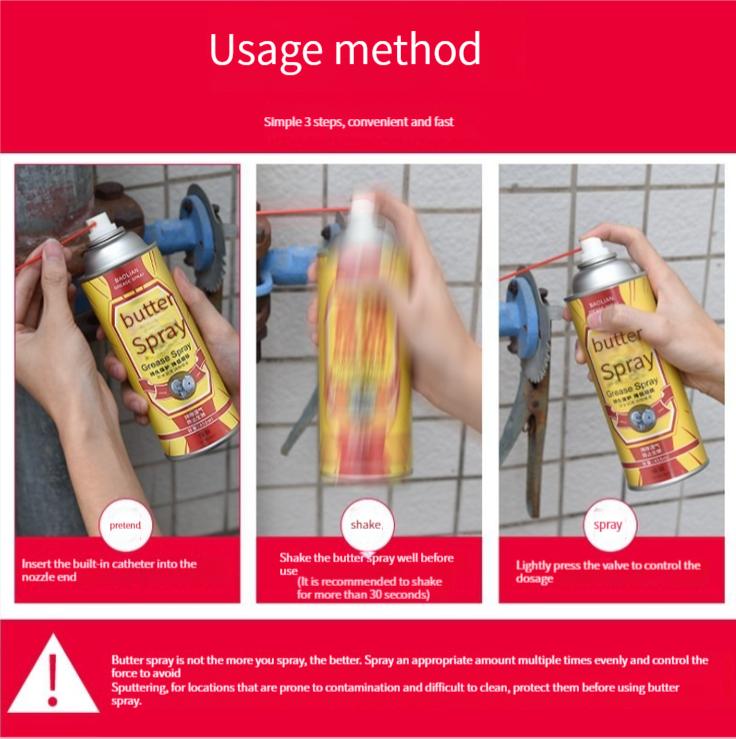 450ml Grease Spray - Eliminate Abnormal Noises in Car Locks Bearings & Gears | Ideal for Car & Motorcycle Mechanical Maintenance