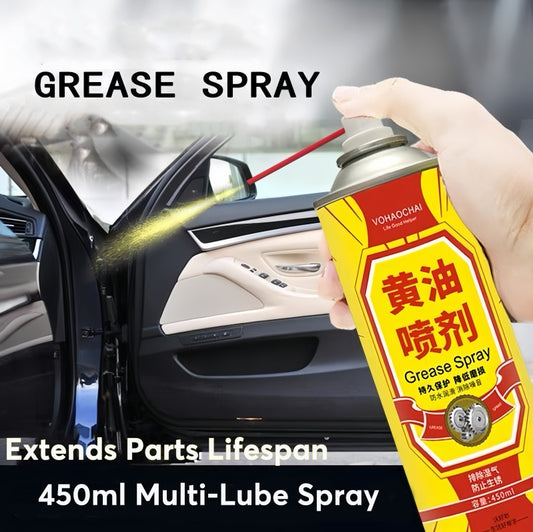 450ml Grease Spray - Eliminate Abnormal Noises in Car Locks Bearings & Gears | Ideal for Car & Motorcycle Mechanical Maintenance